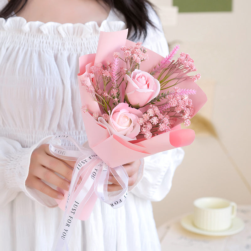 Finished Immortal Bouquet Soap Preserved Flower Holiday Gift