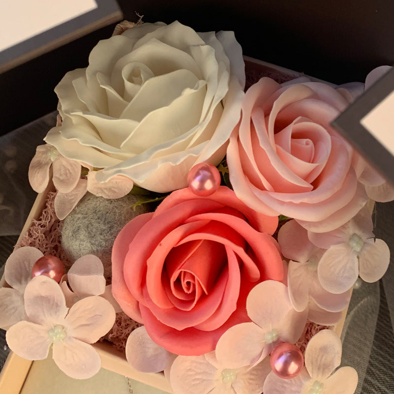 Mothers Day Gift Double Door Rose Gift Box Jewelry Creative Decorate Boxs